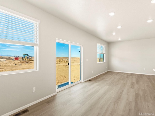 empty room featuring light hardwood / wood-style flooring