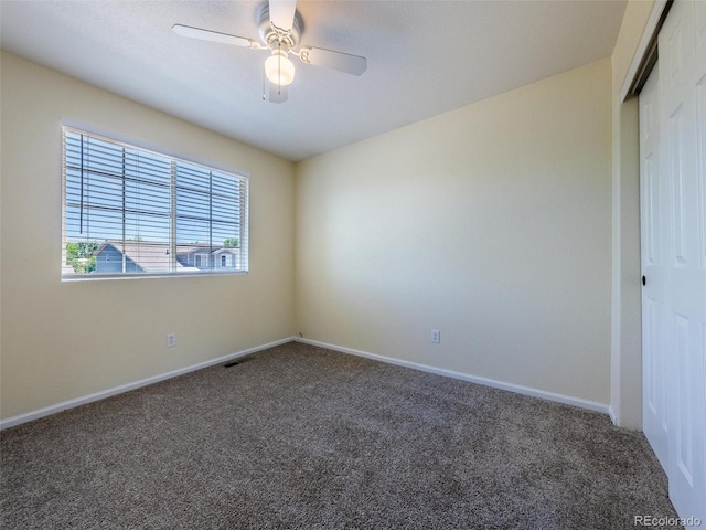 5369 Creek Way, Parker, CO 80134 - unfurnished room with carpet floors, a ceiling fan, and baseboards