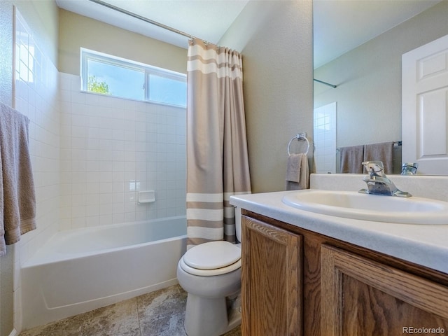 5369 Creek Way, Parker, CO 80134 - bathroom featuring vanity, toilet, and shower / bath combo