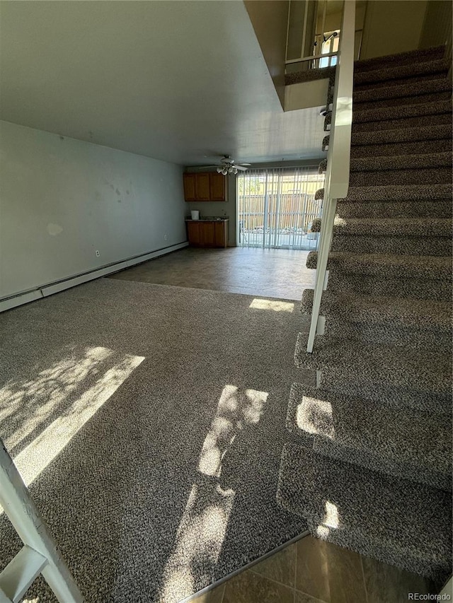 8682 W 51st Ave, Arvada, CO 80002 - living area featuring ceiling fan and stairs
