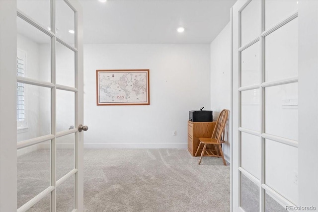13476 Willow St, Thornton, CO 80602 - living area with carpet, french doors, and recessed lighting