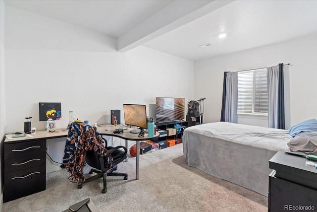 13476 Willow St, Thornton, CO 80602 - carpeted bedroom featuring an office area and beam ceiling