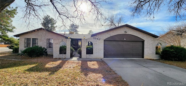 single story home with a garage