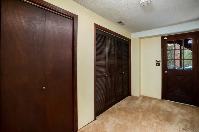 2169 Spruce Rd, Woodland Park, CO 80863 - foyer with light colored carpet and a textured ceiling