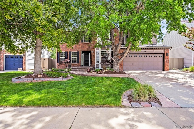 2732 Flint Ct, Superior, CO 80027 - obstructed view of property with brick siding and concrete driveway