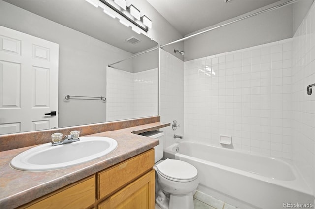 2732 Flint Ct, Superior, CO 80027 - full bath with vanity, shower / bathtub combination, toilet, and tile patterned flooring