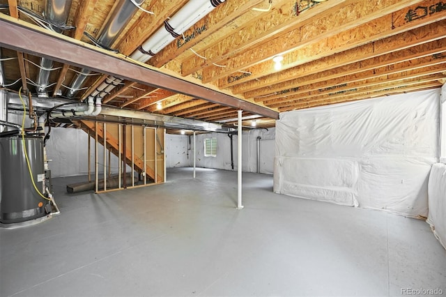 2732 Flint Ct, Superior, CO 80027 - below grade area with gas water heater and stairs
