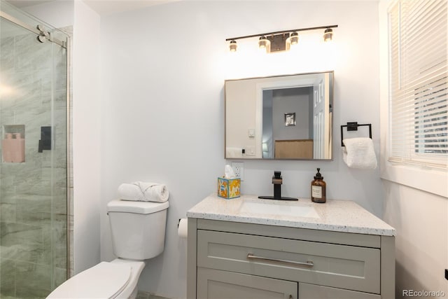 192 Little Creek Rd, Idaho Springs, CO 80452 - bathroom featuring vanity, toilet, and a shower stall
