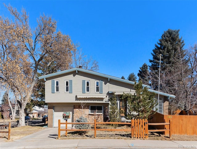 tri-level home with a garage