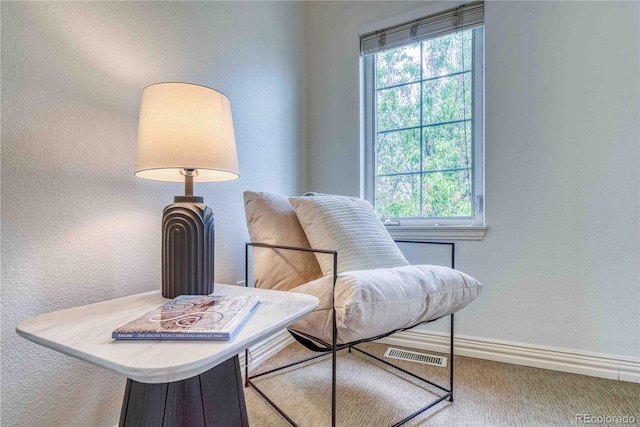 232 W 5th Ave, Denver, CO 80204 - sitting room with carpet flooring, a wealth of natural light, visible vents, and baseboards