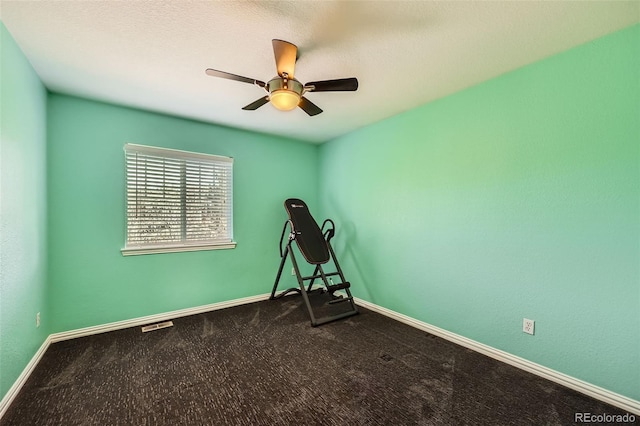 10774 Chadsworth Ln, Highlands Ranch, CO 80126 - unfurnished room featuring ceiling fan, dark carpet, and baseboards
