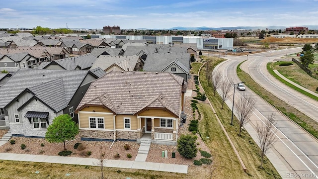 aerial view with a residential view