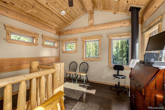 50 Pine St, Empire, CO 80438 - bedroom featuring dark wood finished floors, baseboards, and wooden ceiling