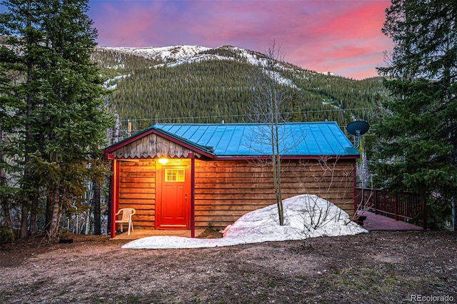 50 Pine St, Empire, CO 80438 - view of outdoor structure featuring a mountain view and a wooded view