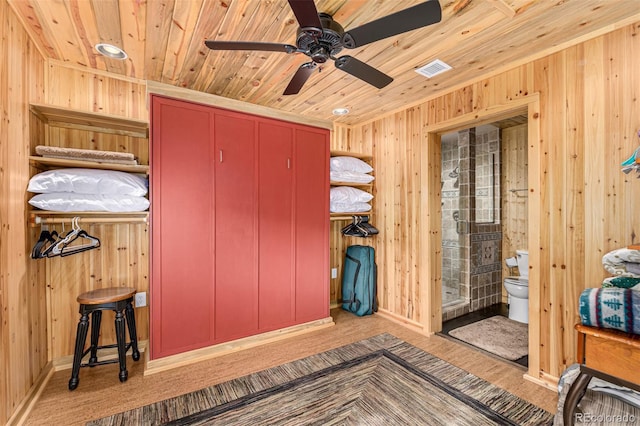 50 Pine St, Empire, CO 80438 - bedroom featuring wooden walls, wooden ceiling, ensuite bathroom, and recessed lighting