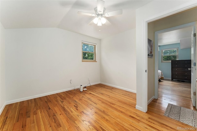 6906 S Sycamore St, Littleton, CO 80120 - bonus room with healthy amount of natural light, light wood-style floors, ceiling fan, and lofted ceiling