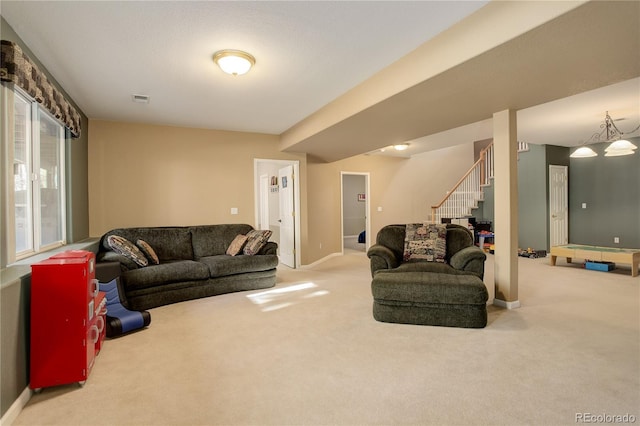 view of carpeted living room