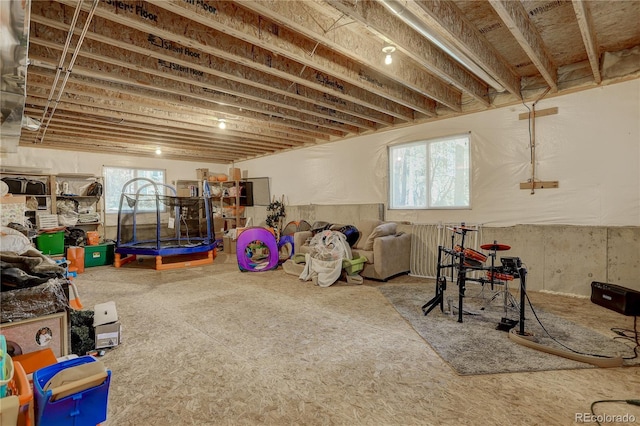 recreation room with a healthy amount of sunlight