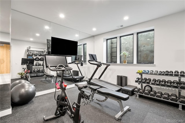1001 S Adams St, Denver, CO 80209 - exercise area featuring recessed lighting
