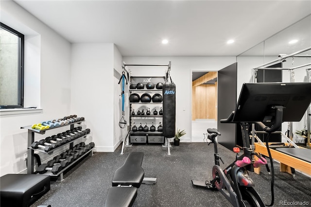 1001 S Adams St, Denver, CO 80209 - exercise area featuring recessed lighting