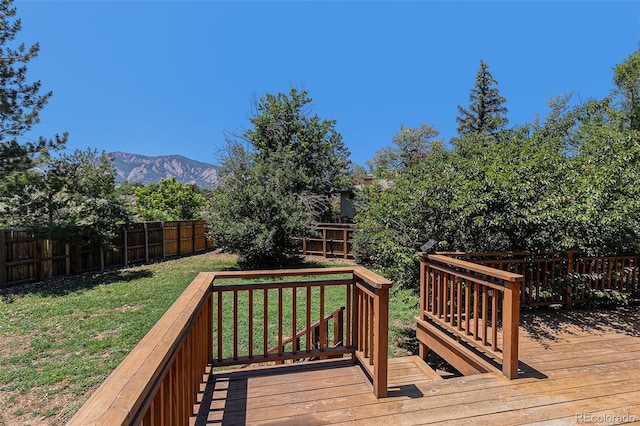15 Pawnee Dr, Boulder, CO 80303 - deck with a fenced backyard and a mountain view