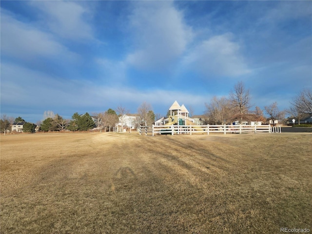 view of yard with fence