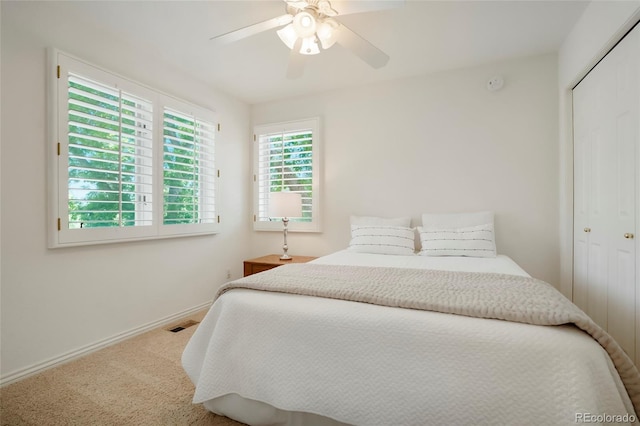 5530 Racquet Ln, Boulder, CO 80303 - carpeted bedroom featuring a closet and ceiling fan