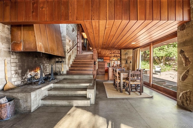 1455 La Mesa St, Colorado Springs, CO 80904 - stairs with concrete flooring and wood ceiling