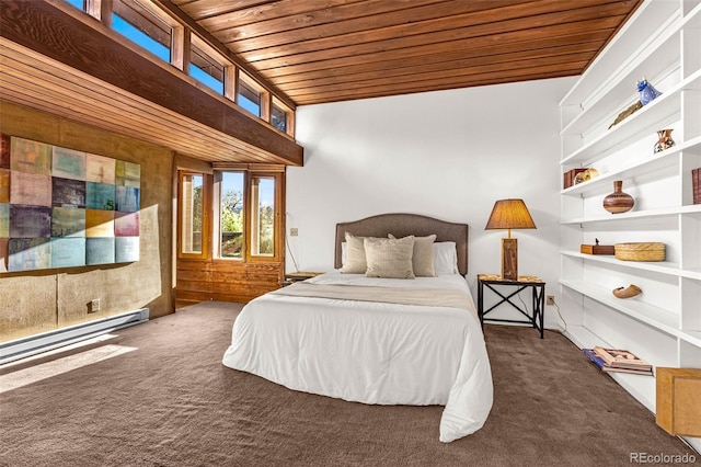 1455 La Mesa St, Colorado Springs, CO 80904 - carpeted bedroom with wooden ceiling and baseboard heating