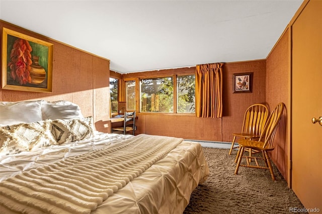 1455 La Mesa St, Colorado Springs, CO 80904 - bedroom with carpet floors, a baseboard heating unit, and wallpapered walls