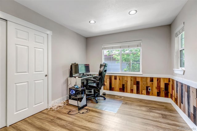 10609 Abilene St, Commerce City, CO 80022 - home office featuring wood finished floors and recessed lighting