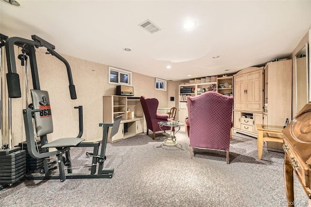 6072 Pierson Ct, Arvada, CO 80004 - exercise area with carpet floors and recessed lighting