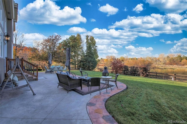 view of patio / terrace with an outdoor hangout area