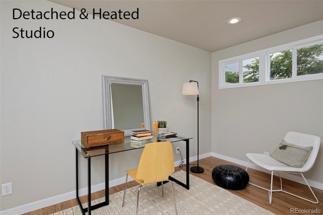 3237 N Josephine St, Denver, CO 80205 - office space featuring wood finished floors and recessed lighting