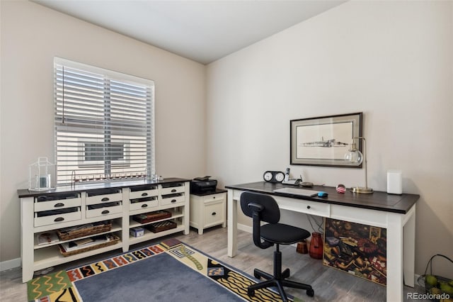 763 Sage Forest Ln, Monument, CO 80132 - office area with wood finished floors and baseboards