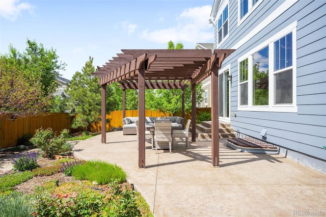 10057 Des Moines St, Parker, CO 80134 - view of patio with an outdoor living space and a pergola