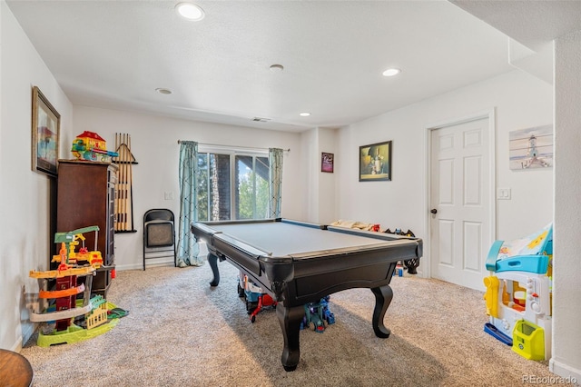 24022 E Jamison Dr, Aurora, CO 80016 - recreation room featuring carpet flooring, pool table, recessed lighting, and baseboards