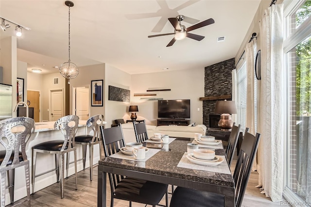 5401 S Park Terrace Ave Unit 109A, Greenwood Village, CO 80111 - dining space featuring wood finished floors and a ceiling fan