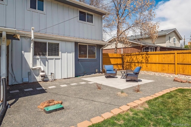 view of patio with a fenced backyard