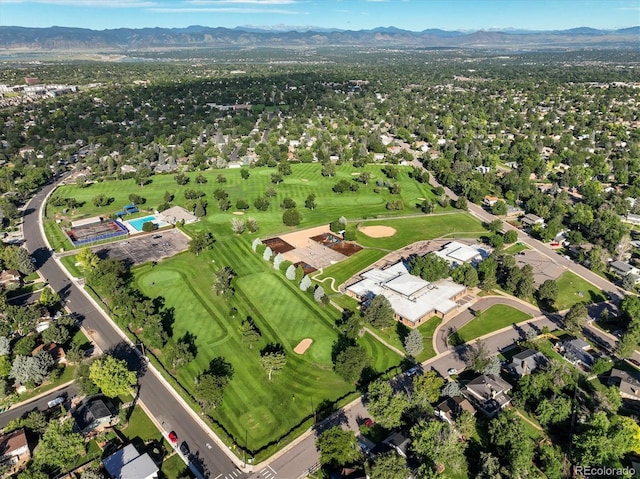 bird's eye view with a mountain view