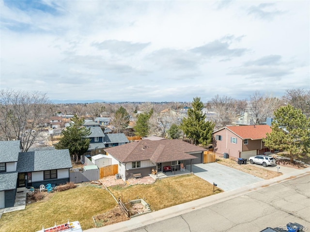 birds eye view of property featuring a residential view