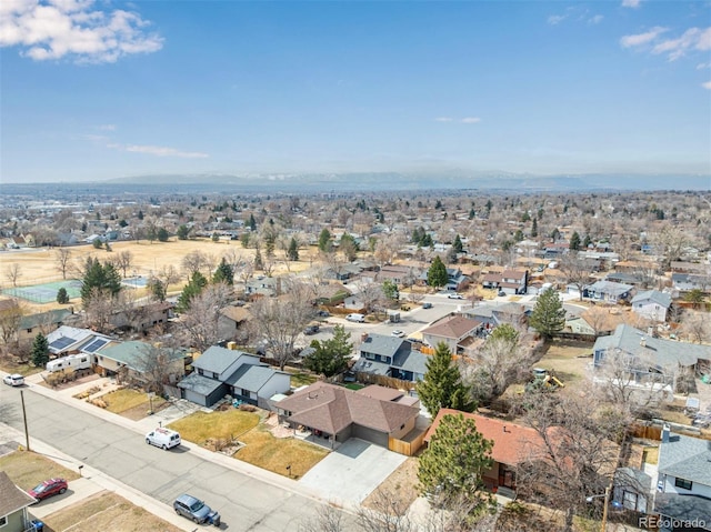 aerial view with a residential view