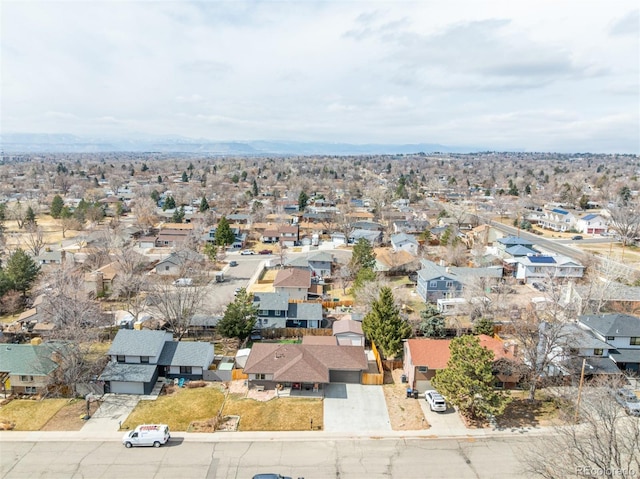 drone / aerial view with a residential view