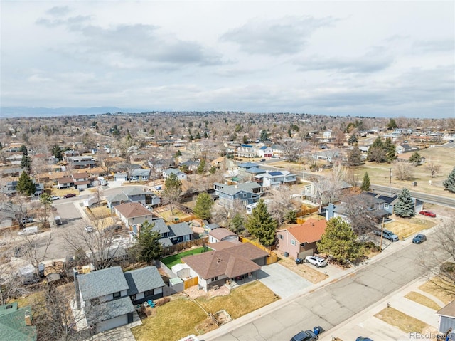 bird's eye view featuring a residential view