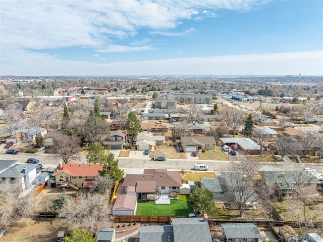 aerial view with a residential view