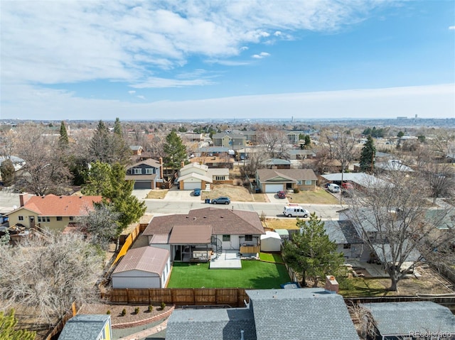 bird's eye view featuring a residential view