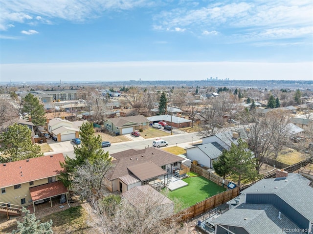 bird's eye view featuring a residential view