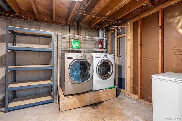 laundry room featuring washing machine and clothes dryer