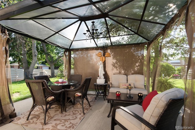 5215 S Washington St, Littleton, CO 80121 - view of patio / terrace featuring an outdoor living space, a gazebo, and outdoor dining area