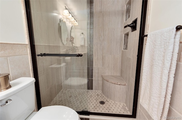 5215 S Washington St, Littleton, CO 80121 - full bath featuring a shower stall and tile walls